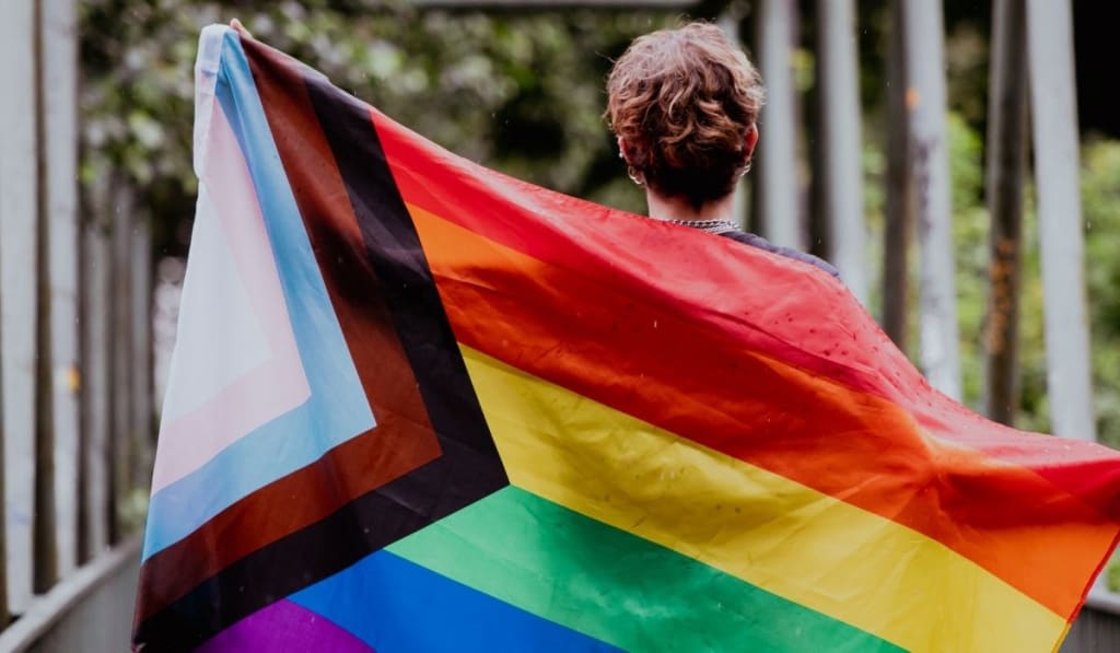 Girl with progressive flag